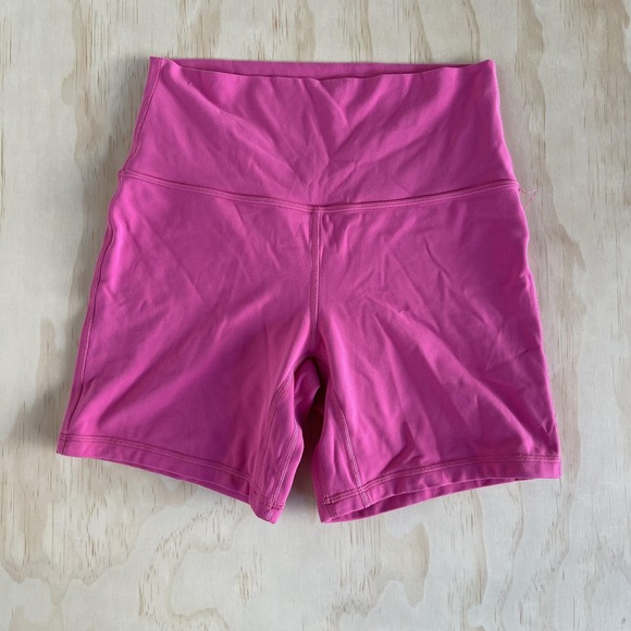 lululemon athletica Pants - Lululemon Shorts Womens 4 Pink High Rise Biker 6" Yoga Running Athletic Workout
